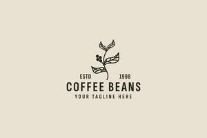 ancien style café des haricots logo vecteur icône illustration