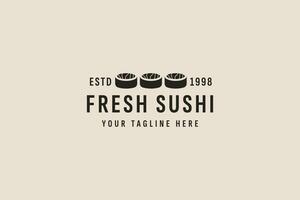 ancien style Sushi logo vecteur icône illustration