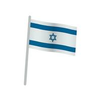 3d Israël drapeau icône avec pôle vecteur