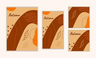 vecteur l'automne Contexte. abstrait affiche avec Orange marron l'automne couleurs. boho style prospectus.