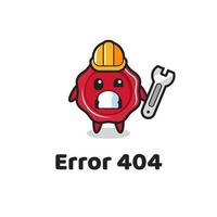 erreur 404 avec la mascotte mignonne de cire à cacheter vecteur