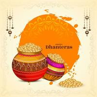 élégant content dhanteras Indien Festival salutation Contexte vecteur