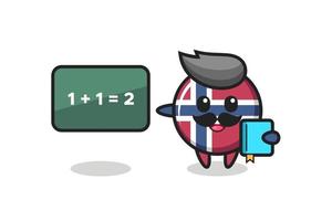 illustration du caractère insigne du drapeau norvégien en tant qu'enseignant vecteur