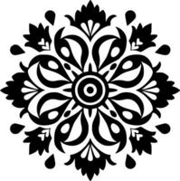 mandala - noir et blanc isolé icône - vecteur illustration