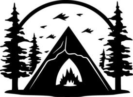 camping - minimaliste et plat logo - vecteur illustration