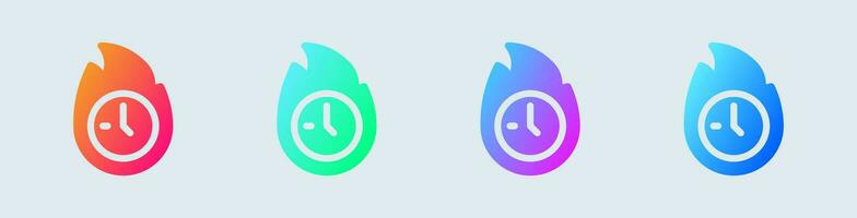 limité solide icône dans pente couleurs. temps panneaux vecteur illustration.