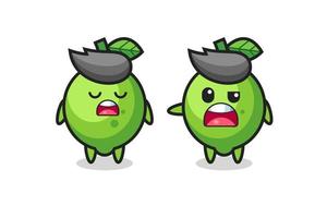 illustration de la dispute entre deux personnages mignons de citron vert vecteur