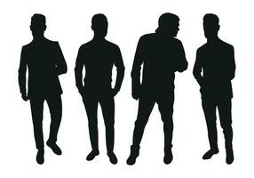 image Masculin silhouettes. personnes, humain, personne, homme, Hommes, gars, garçon, gars, adolescent, garçon. les hommes d'affaires, ouvriers, amis, étudiants, manifestants vecteur