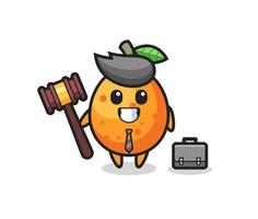 illustration de la mascotte du kumquat en tant qu'avocat vecteur