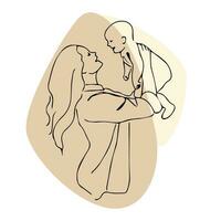 silhouette image de mère qui est en portant bébé dans sa bras haut. vecteur