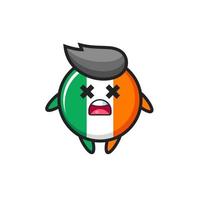 le personnage de mascotte d'insigne de drapeau d'irlande mort vecteur