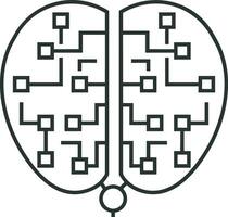 artificiel intelligence icône symbole vecteur image. illustration de le cerveau robot apprentissage Humain intelligent algorithme conception image.