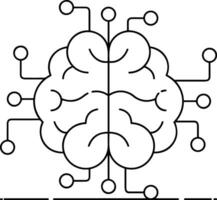 artificiel intelligence icône symbole vecteur image. illustration de le cerveau robot apprentissage Humain intelligent algorithme conception image.