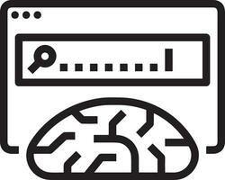 artificiel intelligence icône symbole vecteur image. illustration de le cerveau robot apprentissage Humain intelligent algorithme conception image.