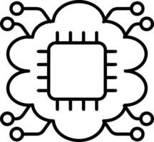 artificiel intelligence icône symbole vecteur image. illustration de le cerveau robot apprentissage Humain intelligent algorithme conception image.