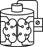 artificiel intelligence icône symbole vecteur image. illustration de le cerveau robot apprentissage Humain intelligent algorithme conception image.