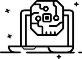 artificiel intelligence icône symbole vecteur image. illustration de le cerveau robot apprentissage Humain intelligent algorithme conception image.