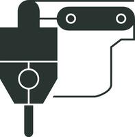 artificiel intelligence icône symbole vecteur image. illustration de le cerveau robot apprentissage Humain intelligent algorithme conception image.