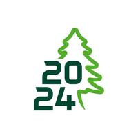 2024 pin arbre logo conception vecteur. Créatif pin arbre logo concepts modèle vecteur