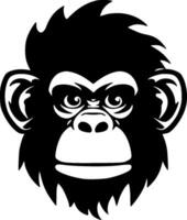singe - noir et blanc isolé icône - vecteur illustration