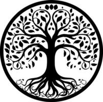 arbre - minimaliste et plat logo - vecteur illustration