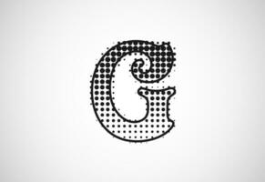 lettre g logo dans demi-teinte points style, à pois forme logotype vecteur conception.