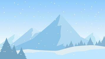 neige Montagne paysage vecteur illustration. silhouette de neige couvert Montagne dans hiver saison. hiver Montagne paysage pour arrière-plan, fond d'écran ou atterrissage page