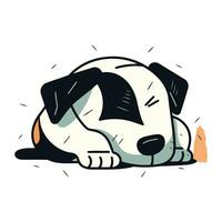carlin chien dormant. vecteur illustration. mignonne dessin animé chien.
