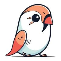 dessin animé mignonne peu oiseau isolé sur blanc Contexte. vecteur illustration.