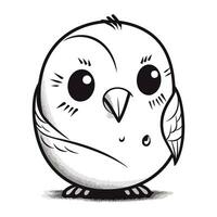 mignonne dessin animé hibou. vecteur illustration de une oiseau sur une blanc Contexte.