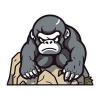 gorille pleurs vecteur dessin animé mascotte illustration.