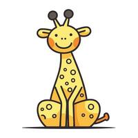 mignonne dessin animé girafe. vecteur illustration isolé sur blanc Contexte.
