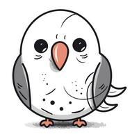 illustration de une mignonne Pigeon sur une blanc Contexte vecteur