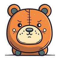 mignonne dessin animé ours. vecteur illustration de une mignonne marron ours.
