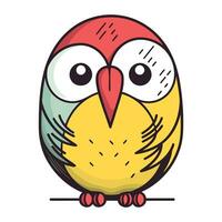 mignonne dessin animé hibou. vecteur illustration de une mignonne peu oiseau.