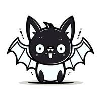 mignonne chauve souris dessin animé personnage vecteur illustration. mignonne peu chauve souris icône.