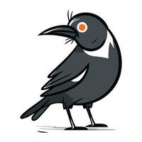 corbeau sur une blanc Contexte. vecteur illustration dans dessin animé style.