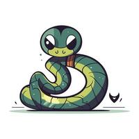 mignonne dessin animé serpent. vecteur illustration isolé sur une blanc Contexte.