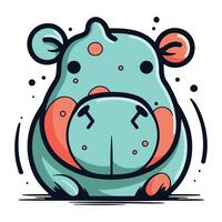 dessin animé hippopotame. vecteur illustration de une marrant hippopotame.