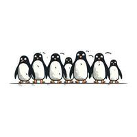 pingouins famille isolé sur blanc Contexte. vecteur illustration dans dessin animé style.