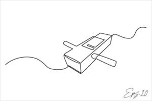 continu ligne art dessin de bois raboteuse vecteur