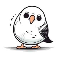 mignonne dessin animé oiseau isolé sur une blanc Contexte. vecteur illustration.