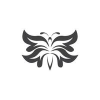 noir silhouette papillon icône et symbole modèle vecteur