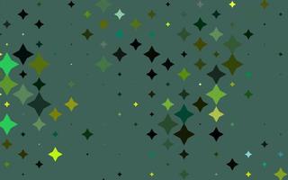 modèle vectoriel vert clair et jaune avec des étoiles du ciel.