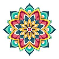 coloré pente mandala art vecteur icône isolé sur une blanc arrière-plan, islamique mandala, cercle mandala