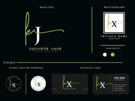 monogramme kj Signature logo, minimaliste kj luxe vêtements logo vecteur