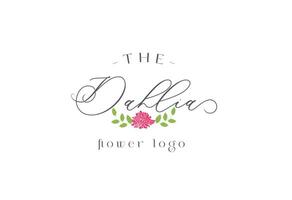 dahlia fleur vecteur logo moderne fleur logo