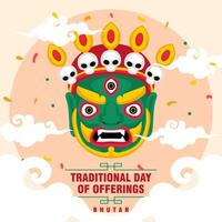 traditionnel journée de offrandes bhoutan illustration vecteur Contexte. vecteur eps dix