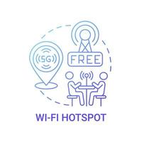 icône de concept bleu dégradé wi-fi hotspot vecteur