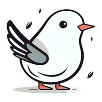 Pigeon oiseau dessin animé vecteur illustration